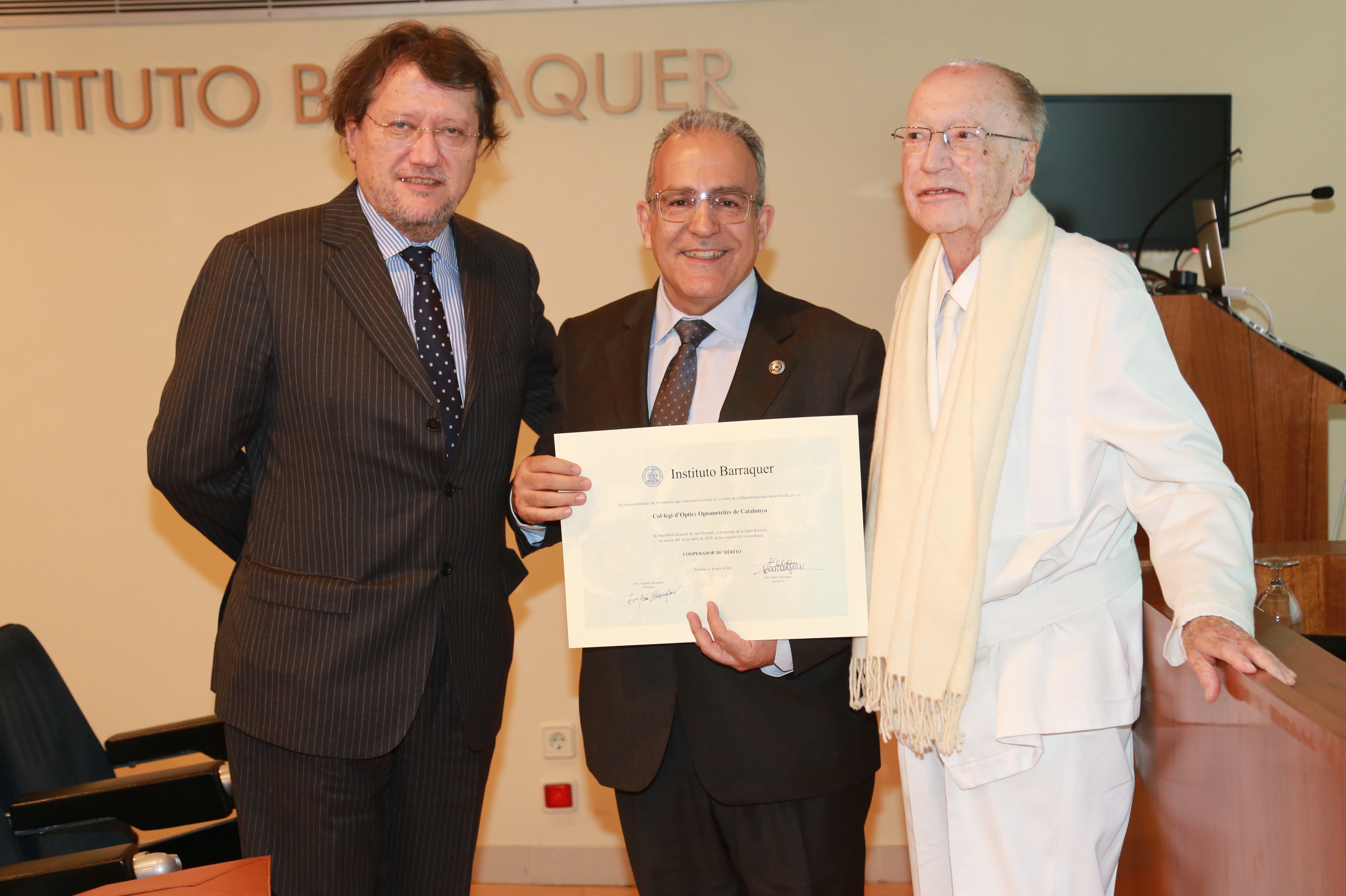 El COOOC és nomenat Cooperador de Mèrit de l’Institut Barraquer